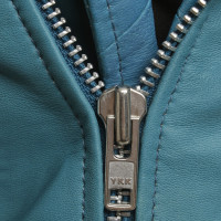 Maje Leather Jacket in Blue