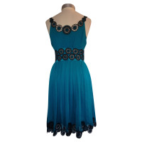 Catherine Malandrino Turkoois blauw gehaakt zijden jurk