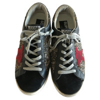 Golden Goose Sneakers Leer in Zwart