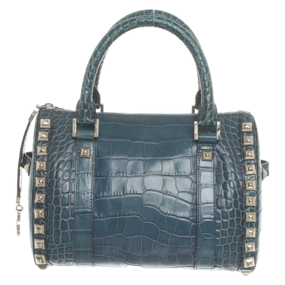 Versace Handtasche aus Leder in Blau