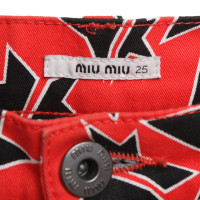 Miu Miu Jeans in coral red with motif