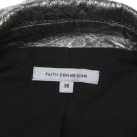 Faith Connexion Giacca in pelle in look metallico