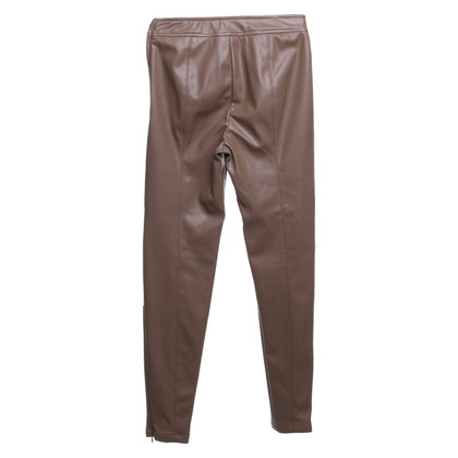 Patrizia Pepe Synthetic leather pants in brown