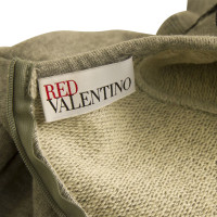Red Valentino Grijs met Zwarte polka dot kant jurk