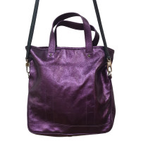Longchamp Umhängetasche aus Lackleder in Violett