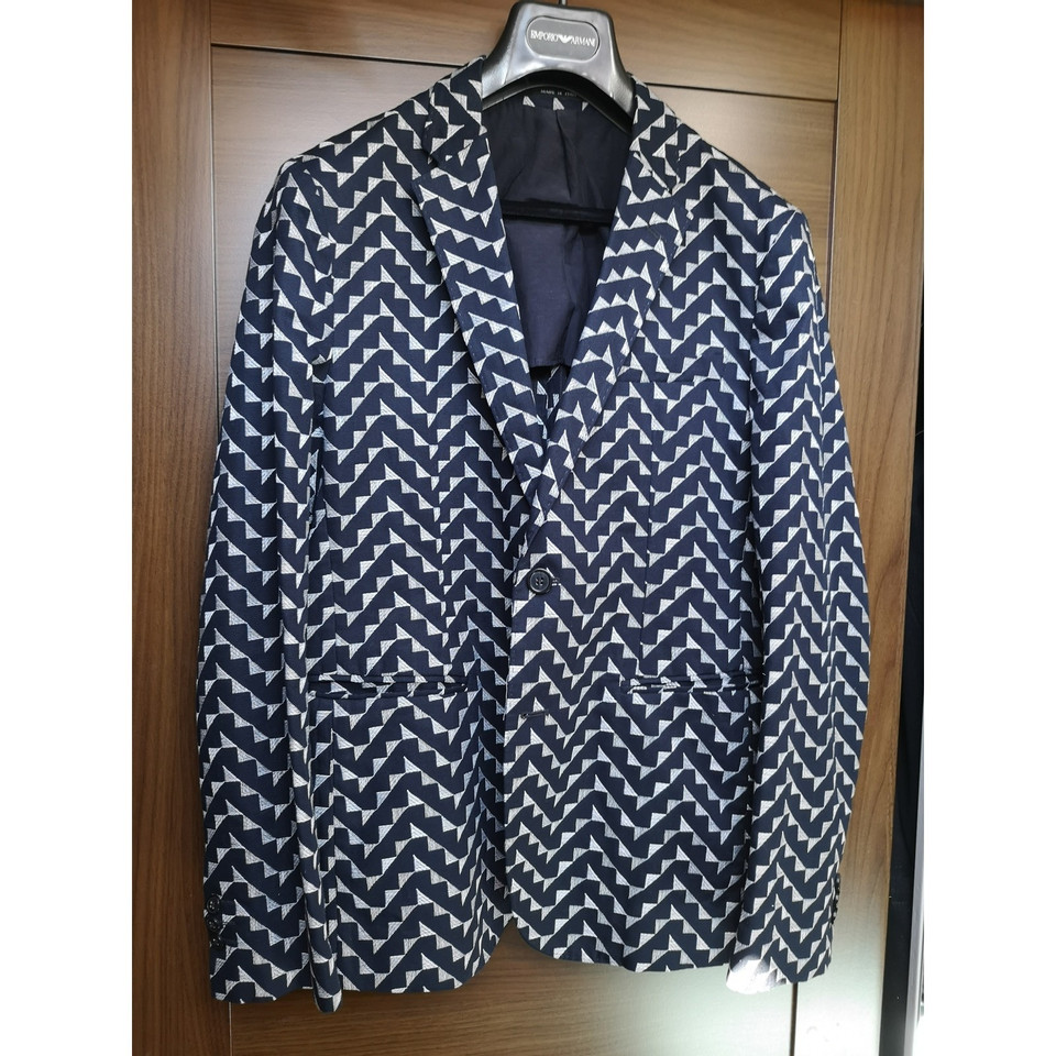 Giorgio Armani Suit Cotton in Silvery