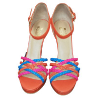 Moschino Love Sandalen aus Leder in Orange