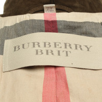 Burberry Jacke/Mantel aus Leder in Oliv