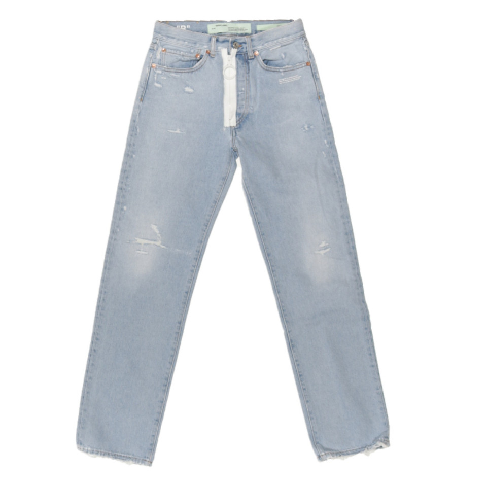 Off White Jeans in Cotone in Blu