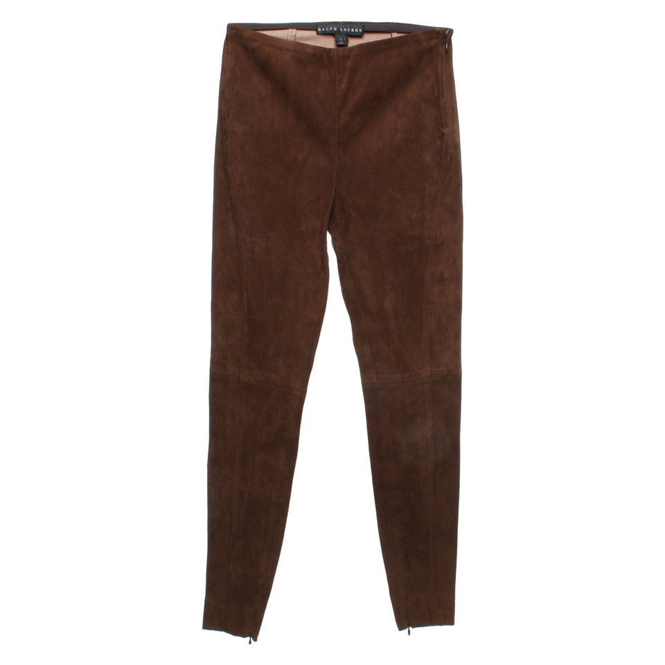 Ralph Lauren Leren broek in bruin