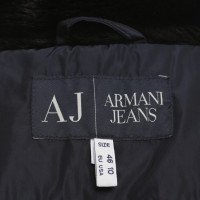 Armani Jeans Giù cappotto con collo in pelliccia