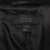 Cos Bouclé coat in black