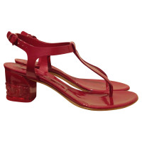 Casadei Sandals Patent leather in Fuchsia