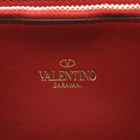 Valentino Garavani Täschchen/Portemonnaie aus Leder in Petrol