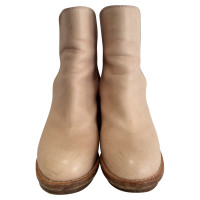 Acne Leather ankle boots in beige