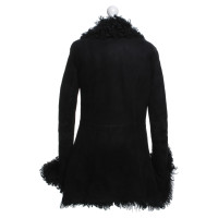Vent Couvert  Pelle di pecora cappotto in nero