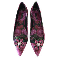 Dolce & Gabbana Chaussons/Ballerines en Cuir en Rose/pink