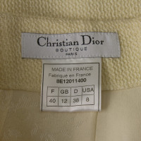 Christian Dior  Gonna midi in lana testurizzata in lana panna