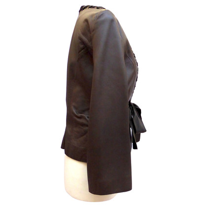 Giorgio Armani Leather jacket with silk ribbon