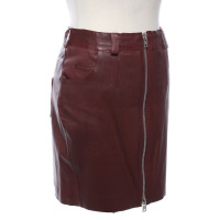 Alexander McQueen Skirt Leather in Bordeaux