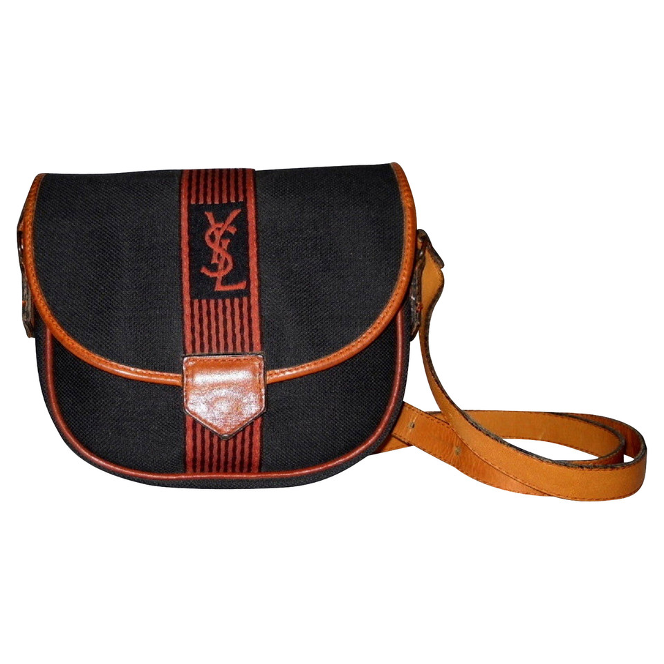 Yves Saint Laurent tissu du sac à bandoulière en cuir cru et