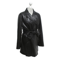 Nusco Manteau en cuir noir