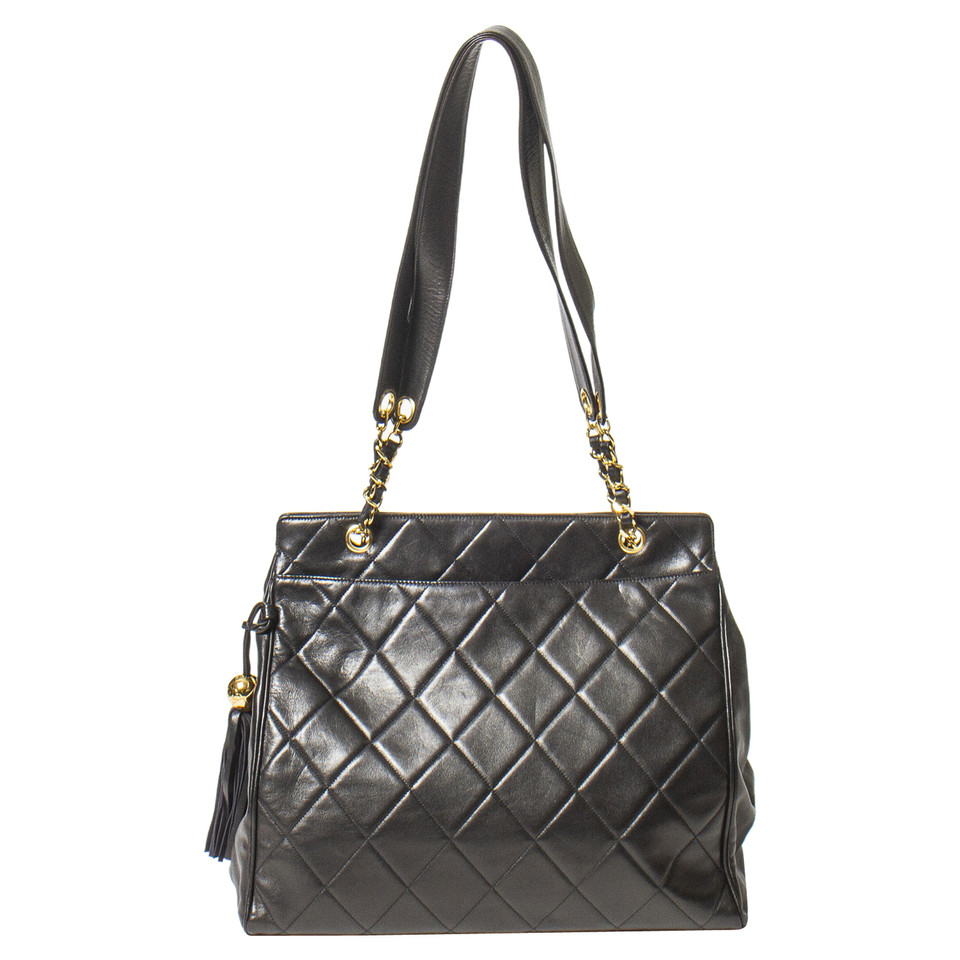 Chanel Shopping Tote en Cuir en Noir