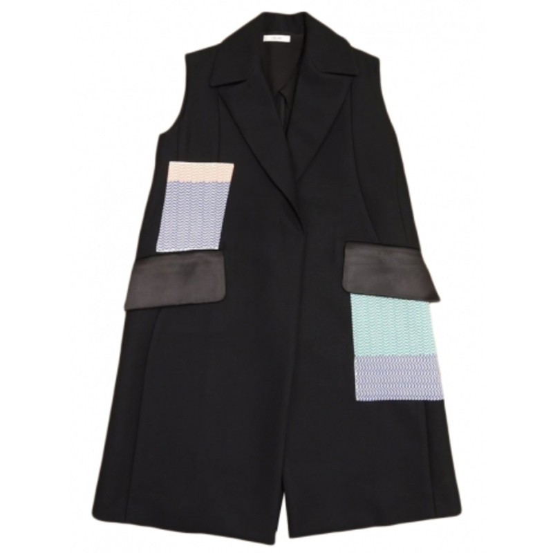 Céline Black long vest with patches - Buy Second hand Céline Black long ...