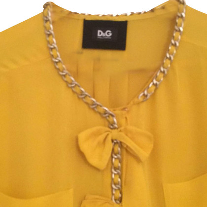 Dolce & Gabbana Top Silk in Yellow