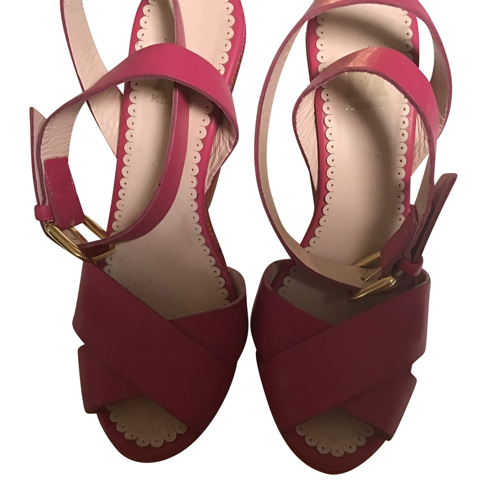 Missoni Chaussures compensées en Cuir en Rose/pink