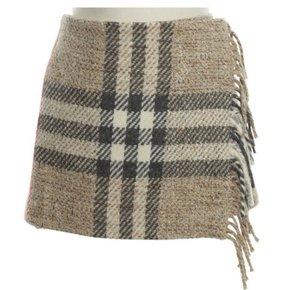 Burberry Wool miniskirt with checked pattern