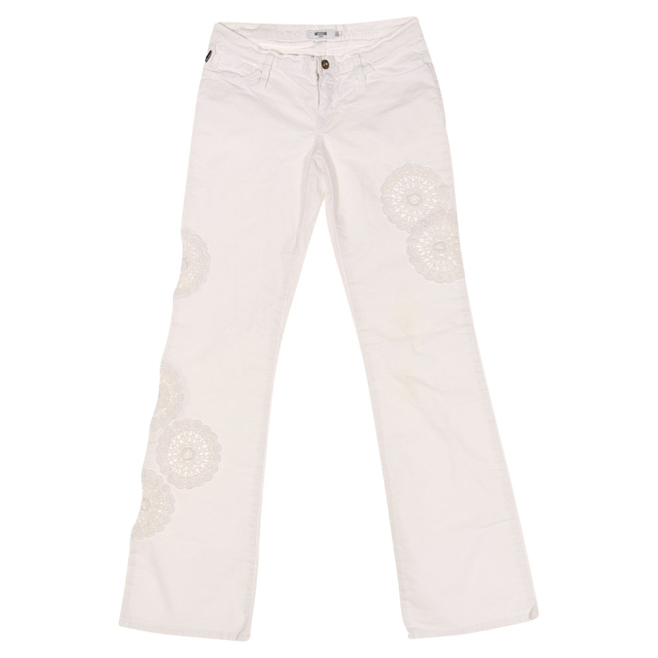 Moschino Paio di Pantaloni in Cotone in Bianco