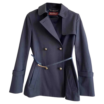 Max Mara Studio Jacket/Coat Cotton in Blue