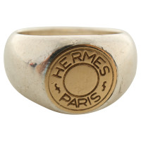 Hermès anello con sigillo color argento