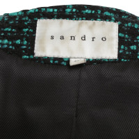 Sandro Boucle jasje in zwart / Groen