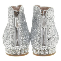 Miu Miu Ankle boots with glittering surface