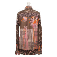 Maliparmi Zijden blouse met een bloemmotief