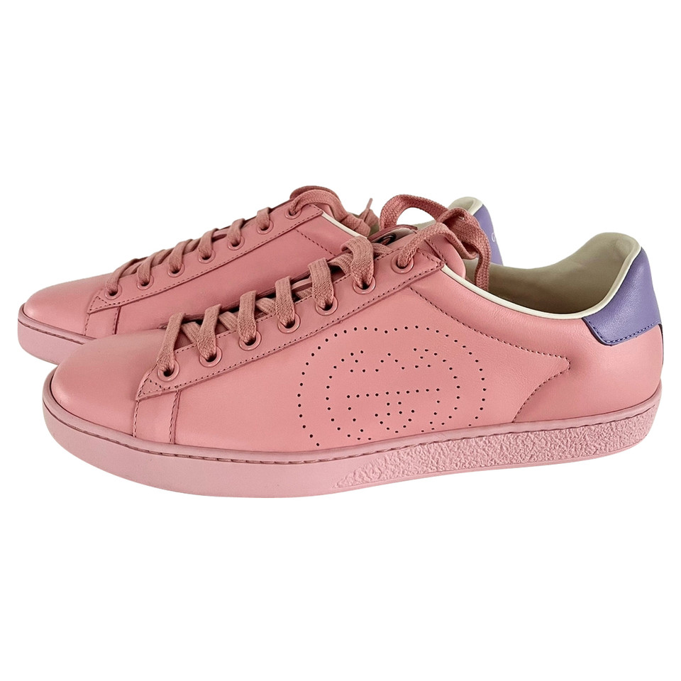 Gucci Chaussures de sport en Cuir en Rose/pink
