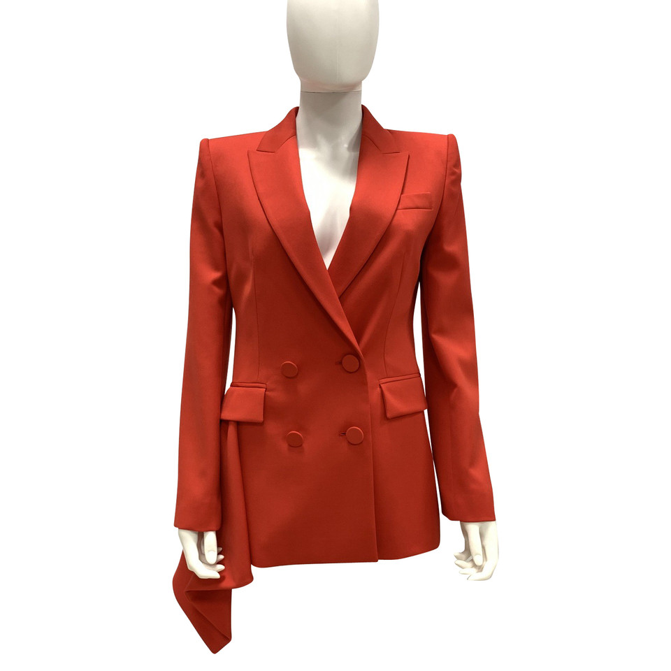Alexander McQueen Jacke/Mantel aus Wolle in Rot