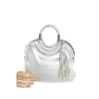Cesare Paciotti Handtasche aus Leder in Silbern