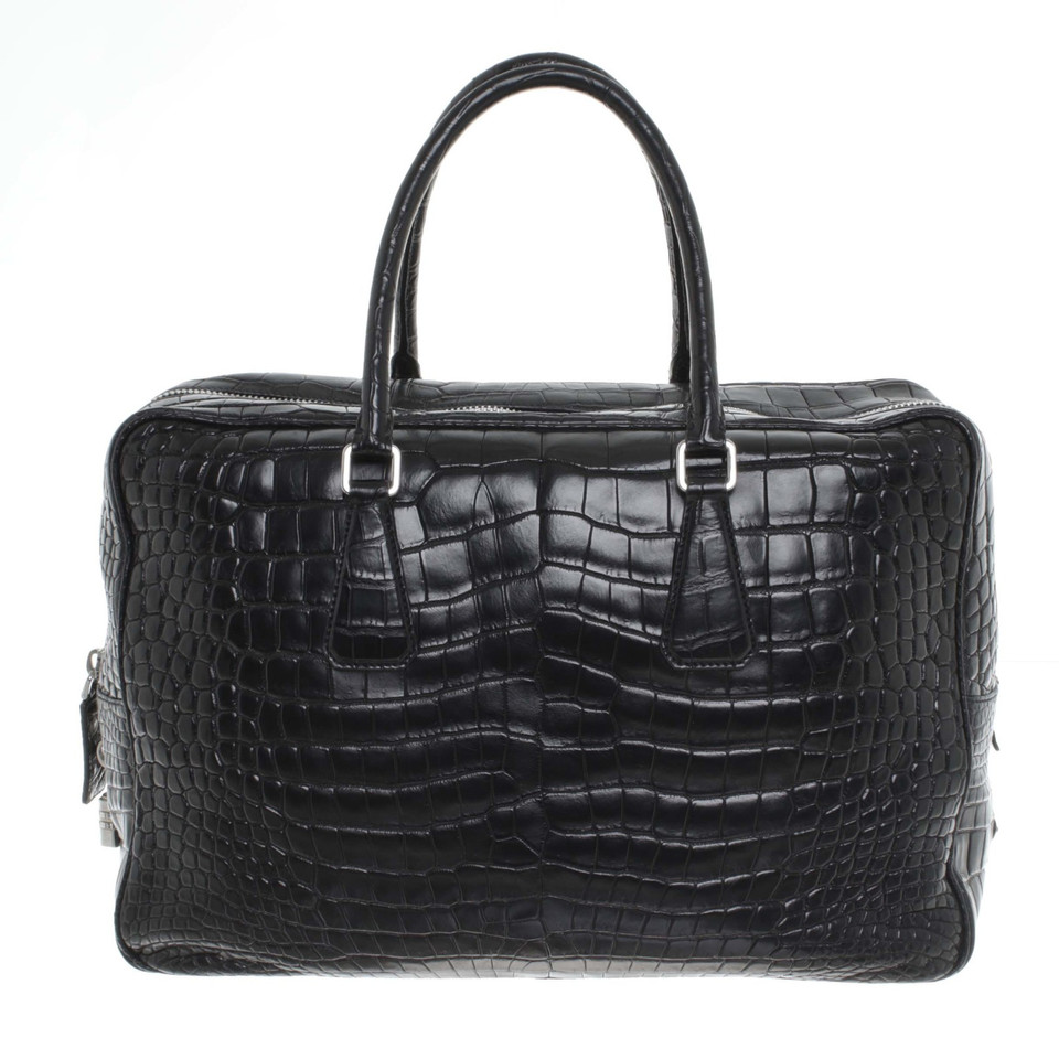 Prada Black crocodile leather bag - Buy Second hand Prada Black ...
