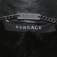 Versace Jas/Mantel Leer in Groen