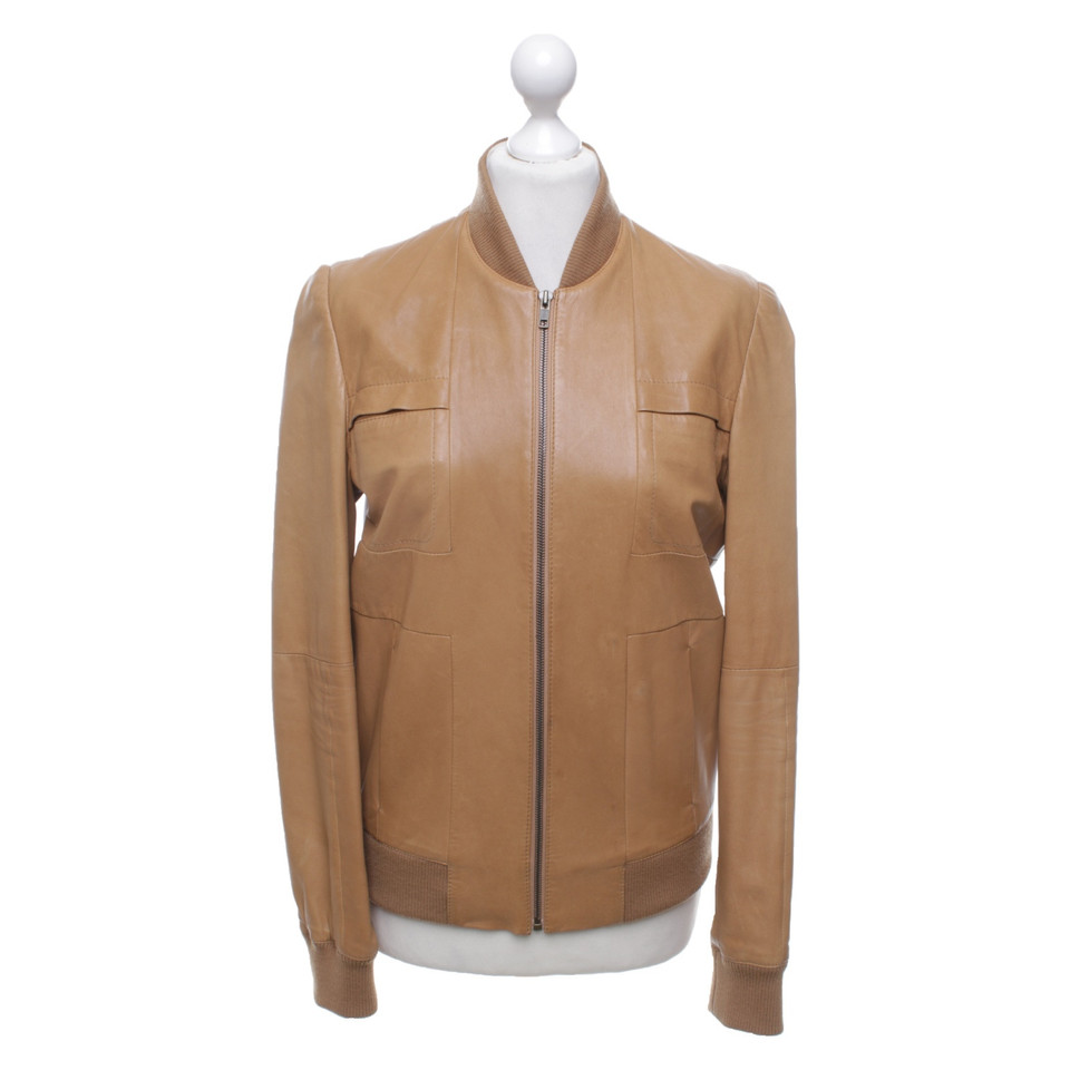 Hugo Boss Leren jas in Camel