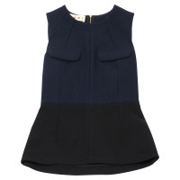 Marni Peplum-Top in Blau/Schwarz