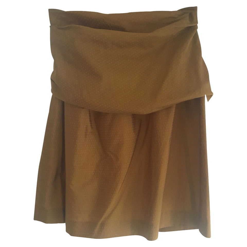 Dries Van Noten Gold-colored silk skirt