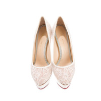 Charlotte Olympia Plateau pumps with lace trim