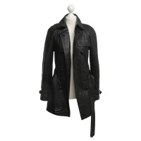 Drykorn Leather coat in black