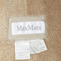 Max Mara Giacca/Cappotto in Pelle scamosciata in Beige