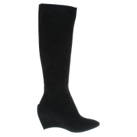 Jil Sander Suede boots in black