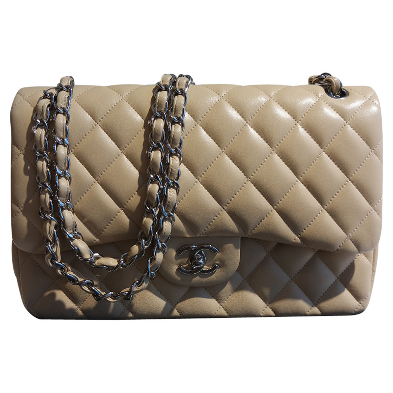 Chanel "Jumbo Flap Bag" in beige
